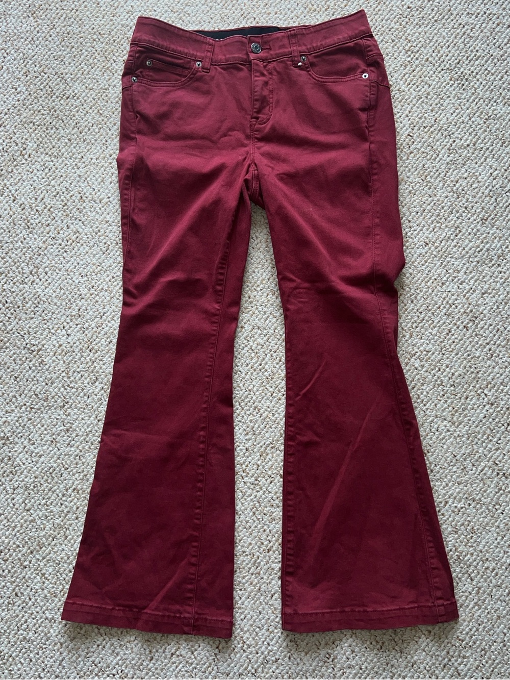 torrid Burgundy 12R Bombshell Flare Jeans Super Soft